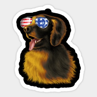 Golden Retriever American sunglasses Sticker